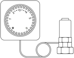 Bild von OVENTROP Thermostat „Uni FH“ 7-28 °C, 0 * 1-5, Fernverstellung 2 m, weiß, Art.Nr. : 1012295