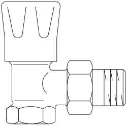 Bild von OVENTROP Handregulierventil „HRV“ DN 10, PN 10, Eck, Handregulierkopf weiß, Art.Nr. : 1191503