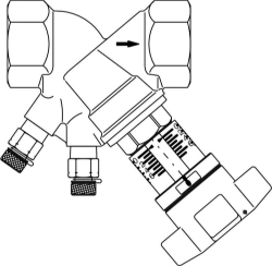 Bild von OVENTROP Strangregulierventil „Hydrocontrol VTR“ DN 10, 2 Messventile, Nadeltechnik, Rg, Art.Nr. : 1060203