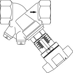 Bild von OVENTROP Strangregulierventil „Hydrocontrol VTR“ DN 25, mit Blindstopfen, Rotguss, Art.Nr. : 1060108