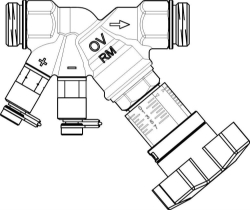 Bild von OVENTROP Strangregulierventil „Hydrocontrol MTR“ mit integrierter Messblende, DN 15 MF, beidseitig G 3/4 AG, flachdichtend, Art.Nr. : 1061934