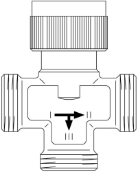 Bild von OVENTROP Dreiwege-Verteilventil „Tri-D TB“ DN 15, PN 16, Messing, Art.Nr. : 1142504