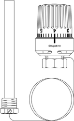 Bild von OVENTROP Temperaturregler mit Tauchfühler 70 - 100 °C, Kapillarrohr 5 m, Anschluss G ½, Art.Nr. : 1140574