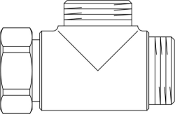 Bild von OVENTROP T-Stück für Kesselverrohrung G 1 x G 1 x G 1 ÜM, Art.Nr. : 1359080