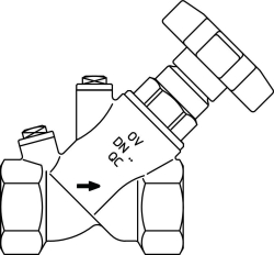 Bild von OVENTROP Freistromventil „Aquastrom F“ IG/IG DN 20, Rp  3/4 x Rp  3/4, ohne Entleerung, mit Stopfen, Rg, Art.Nr. : 4201006