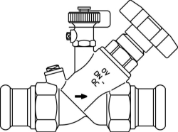 Bild von OVENTROP Freistromventil „Aquastrom F“ IG/IG Ø 18 mm, beids. Pressanschluss, mit Entl., Rg, Art.Nr. : 4201253