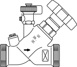 Bild von OVENTROP Freistromventil „Aquastrom F“ AG/AG DN 25, G 1 1/4 x G 1 1/4, mit Entleerung, Rotguss, Art.Nr. : 4202208