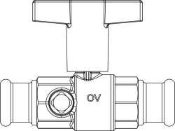 Bild von OVENTROP Trinkwasserkugelhahn „Optibal TW“ DN 20, Ø 22mm Pressanschluss, Art.Nr. : 4208854