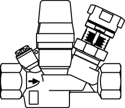 Bild von OVENTROP Thermostatventil „Aquastrom T plus“ beiderseits IG, DN 25, ohne Isolierung und Thermometer, Art.Nr. : 4205608