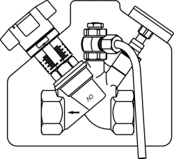 Bild von OVENTROP Strangregulierventil „Aquastrom C“ beiderseits IG, DN 15, mit Isolierung und Probenahmeventil, Art.Nr. : 4208504