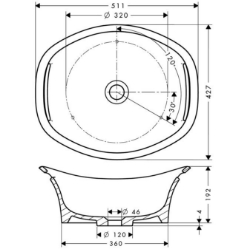 Bild von AXOR Urquiola Waschschüssel 511 mm, Art.Nr. 11301000