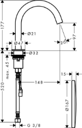 Bild von AXOR Uno Elektronik-Waschtischmischer, Art.Nr. 38010000