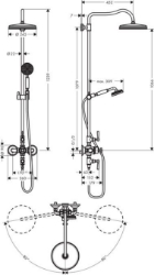 Bild von AXOR Montreux Showerpipe mit Thermostat und Kopfbrause 240 1jet Classic, Art.Nr. 16572000