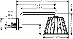 Bild von AXOR LampShower/Nendo LampShower 275 1jet mit Brausearm, Art.Nr. 26031000