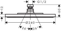 Bild von AXOR Starck Tellerkopfbrause 240 1jet, Art.Nr. 28494000