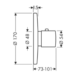 Bild von AXOR Uno Thermostat Highflow 59 l/min Unterputz, Art.Nr. 38715000