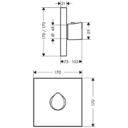 Bild von AXOR Starck Organic Thermostat Highflow 59 l/min Unterputz, Art.Nr. 12711000