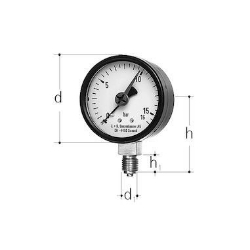 Bild von JRG Sanipex Manometer, GN (inch): 1∕4, Art.Nr. : 8108.080