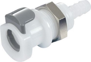 Bild von CPC Kupplungen 1/4 Hose Barb Non-Valved Panel Mount  Acetal (POM) Coupling Body - 25 Stk,  Art.Nr. : APC16004