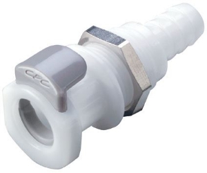 Bild von CPC Kupplungen 3/8 Hose Barb Non-Valved Panel Mount  Acetal (POM) Coupling Body - 25 Stk,  Art.Nr. : APC16006