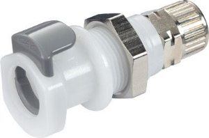 Bild von CPC Kupplungen 10mm PTF Valved Panel Mount  Acetal (POM) Coupling Body - 25 Stk,  Art.Nr. : APCD120M10