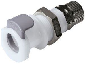 Bild von CPC Kupplungen 8mm PTF Valved Panel Mount  Acetal (POM) Coupling Body - 25 Stk,  Art.Nr. : APCD120M8