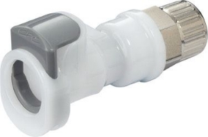 Bild von CPC Kupplungen 3/8 PTF Valved In-Line  Acetal (POM) Coupling Body with Shroud- 25 Stk,  Art.Nr. : APCD13006SH