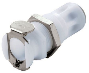 Bild von CPC Kupplungen 1/4 JG Non-Valved Panel Mount Acetal Coupling Body- 25 Stk,  Art.Nr. : PLC11004