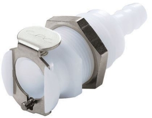 Bild von CPC Kupplungen 1/4 Hose Barb Non-Valved Panel Mount Acetal Coupling Body- 25 Stk,  Art.Nr. : PLC16004