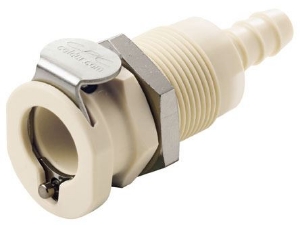 Bild von CPC Kupplungen 1/4 Hose Barb Non-Valved Panel Mount Polypropylene Coupling Body- 25 Stk,  Art.Nr. : PLC1600412