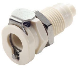 Bild von CPC Kupplungen 1/8 Hose Barb Valved Panel Mount Polypropylene Coupling Body- 25 Stk,  Art.Nr. : PMCD160212