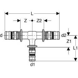 Bild von Geberit Mepla T-Stück reduziert, DN 12 / 15 / 12, d 16 mm, Art.-Nr. 622.313.00.5