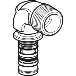 Bild von Geberit Mepla Übergangsbogen 90° mit Aussengewinde, DN 15 / 20, d 20 mm, Art.-Nr. 602.253.00.5