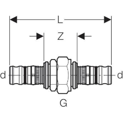 Bild von Geberit Mepla Verschraubung, DN 15, d 20 mm, Art.-Nr. 602.571.00.5