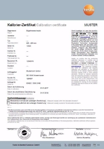 Bild von Testo Kalibrierung Infrarot Temperatur Anzahl Kalibrier Punkte  1, Art.Nr. : 0520 0102 1