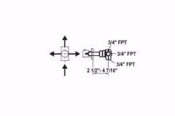 Bild von KWC UP-Mehrwegumstellventil 3/4", Roh, Art.Nr. : 39.990.010.931