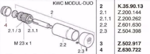 Bild von KWC MODUL Umstellventil M23x1, Chromeline z.Basiseinheit Duo, Art.Nr. : K.35.90.13.000