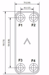 Bild von Swep Plattenwärmetauscher gelötet B5THx14/1P-SC-M 4x3/4"&16(20), Art.Nr. : 14626-014