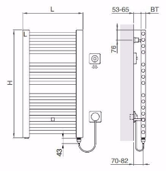 Bild von Arbonia Bagnostar BSTW80 500 AF WFS RE, H: 800 mm, 400 W, L: 500 mm, weiss, Art.Nr. : BSTW80 500 AF WFS RE