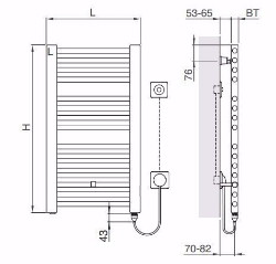 Bild von Arbonia Bagnostar Watt BSTW180 450 AF WKS LI, H: 1800 mm, 800 W, L: 450 mm, weiss, Art.Nr. : BSTW180 450 AF WKS LI