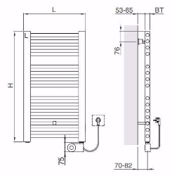 Picture of Arbonia Bagnostar BSTW180 500 AF FKS LI, H: 1800 mm, 800 W, L: 500 mm, weiss, Art.Nr. : BSTW180 500 AF FKS LI