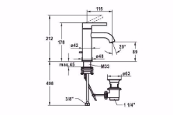 Bild von KWC BEVO Waschtisch CoolFix A 115, flexible Anschlussschläuche, ohne Ablaufgarnitur, Art.Nr. : 12.421.071.000FL