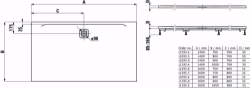 Bild von Laufen PRO - Duschwanne, aus Verbundwerkstoff Marbond, superflach, rechteckig, Ablauf an langer Seite, 1400 x 800 x 31,  000, weiss , Art.Nr. : H2109530000001