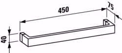 Bild von Laufen KARTELL BY LAUFEN - Handtuchhalter 'Rail', 450 mm, Kunststoff, 500 x 110 x 90,   082, mandarine  , Art.Nr. : H3813310820001