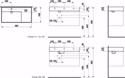 Bild von Laufen KARTELL BY LAUFEN - Waschtisch, Ablage rechts, mit verdecktem Ablauf, 900 x 460 x 120 000, weissohne Hahnloch/ohne Überlauf, Art.Nr. : H8103380001121