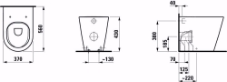 Bild von Laufen KARTELL BY LAUFEN - Stand-WC 'rimless', Tiefspüler, ohne Spülrand, Abgang waagerecht/senkrecht, 560 x 370 x 430, 400, LCC-weiss, Art.Nr. : H8233374000001