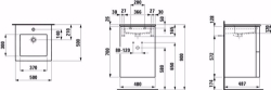 Bild von Laufen KARTELL BY LAUFEN - Komplettset 500 mm, Waschtisch 'slim' mit Waschtischunterbau mit 2 Schubladen, inkl. Schubladen-Ordnungssystem, 500 x 500 x 725, 1 Hahnloch 642, Schiefergrau matt, Art.Nr. : H8603316421041