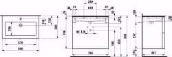 Bild von Laufen KARTELL BY LAUFEN - Komplettset 800 mm, Waschtisch 'slim' mit Waschtischunterbau mit 2 Schubladen, inkl. Schubladen-Ordnungssystem, 800 x 500 x 725, 1 Hahnloch 642, Schiefergrau matt, Art.Nr. : H8603356421041