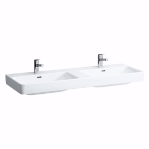 Bild von Laufen Pro S - Doppelwaschtisch PRO S 130X47 WEISS, 1300 x 460 x 175, 000, weiss, ohne Hahnloch, Art.Nr. : H8149680001091