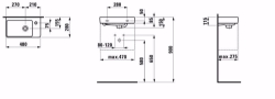 Bild von Laufen Pro S - Handwaschbecken, Armaturenbank rechts, 480 x 280 x 150, 000, weiss, ohne Hahnloch, Art.Nr. : H8159540001091